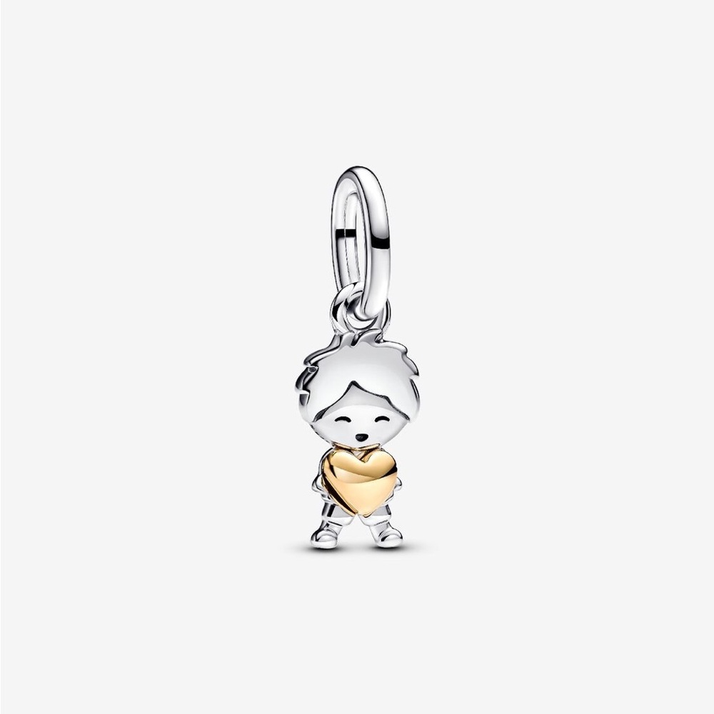 Pandora Happy Boy Dangle Charm
Sterling silver, 14k gold plating.